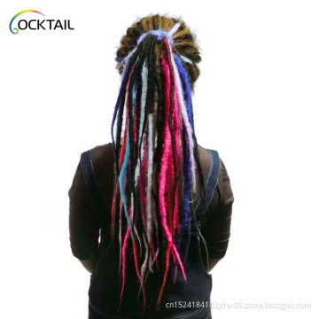 Wholesale synthetic hair dreads afro kinky hair dreadlocks handmade dirty braid, interlocking loc in stock, synthetic dreadlocs